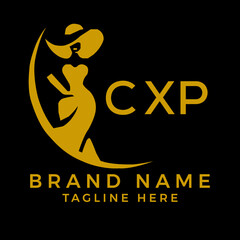 CXP fashion logo. CXP  Beauty fashion house. modeling dress jewelry. CXP fashion technology  Monogram logo design for entrepreneur and best business icon. 
