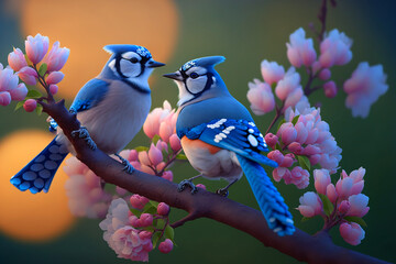 beautiful two bird. generative ai