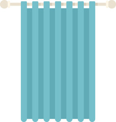 Canvas Print - Bath shower curtain icon flat vector. Room bathtub. Open water isolated