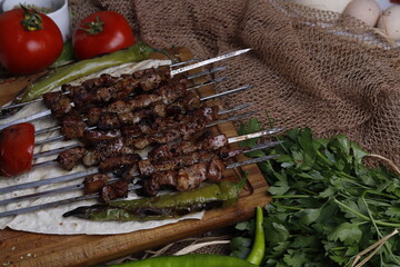 Poster - grilled meat on the barbecue