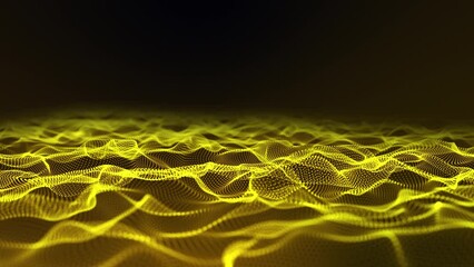 Wall Mural - Abstract gold particle wave and light abstract background