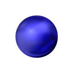 Blue sphere, ball. Mock up of clean round the realistic object, orb icon. Design decoration round shape, geometric simple, figure circle form. Isolated on white background, vector illustration