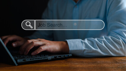 Wall Mural - data search technology search engine optimization. business people are searching for information in 