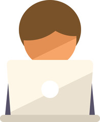 Laptop online study icon flat vector. Class training. Student course isolated