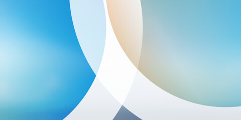 Wall Mural - white and blue minimal geometric pattern background with thick white circles, multi purpose template