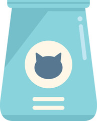 Canvas Print - Full cat pack icon flat vector. Feed tin can. Dry bag isolated