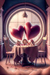 Valentinstag Liebestag Liebe Herz und Blumen Romantik für Verliebte Verlobte und Verheiratete und andere Paare und Freunde Erstellt durch Generative AI Digital Art Illustration Bachdrop Hintergrund 