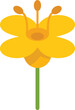 Flower label canola icon flat vector. Oil plant. Olive rape isolated