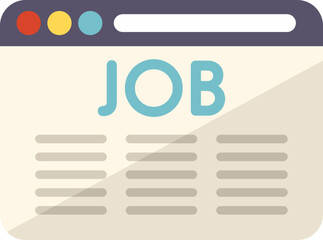 Poster - Online job icon flat vector. Search business. Internet work isolated