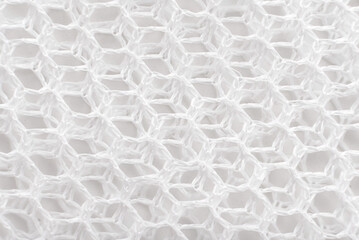 Texture or background of mesh fabric in white. Mesh material