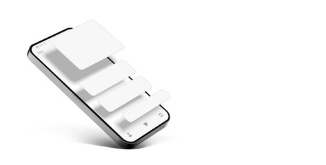 Wall Mural - smartphone mobile app layout in a minimalist style with a presentation of a smartphone application