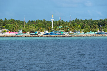 Wall Mural - Maldives, Indian ocean, Laamu Atoll, Hadhdhnmathee Atoll, Maabaidhoo island