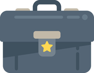 Sticker - Work briefcase icon flat vector. Event time. People meeting isolated