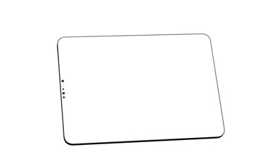 Poster - Modern black tablet computer isolated on white background. Tablet pc