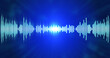 Leinwandbild Motiv Visualizer equalizer meters modern audio on blue background.