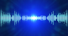 Visualizer Equalizer Meters Modern Audio On Blue Background.