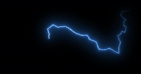 lightning bolt. thunderstorm lightning strikes a bright glow isolated on black background. seamless 