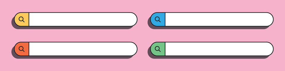 Search engine icons set. PC user interface from the 90s. Retro style. Old design. Vector illustration