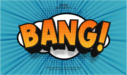 Wall Mural - Bang editable text effect style comic