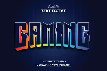 Wall Mural - gaming text effect, editable esport and neon text style