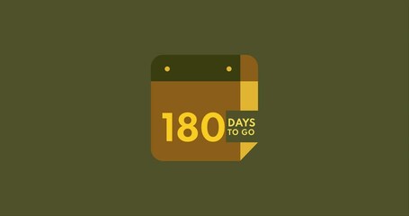 Canvas Print - 180 days to go calendar icon, 180 days countdown modern animation, Countdown left days