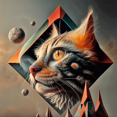 Katze, made by AI, künstliche Intelligenz, AI-Art