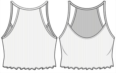 Wall Mural - RIBBED CAMI WITH RACER BACK DETAIL FOR  WOMEN AND TEEN GIRLS IN EDITABLE VECTOR FILE