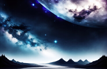 art illustration of the night sky . Generative AI