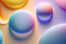  A Colorful Background With Circles And Bubbles In Pastel Colors And A Square Frame With A White Border At The Bottom Of The Picture And Bottom Of The Picture Is A Blue Circle With A.