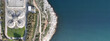 © aerial-drone - Aerial drone ultra wide photo of latest technology sewage treatment plant and sludge drying facilities located in Mediterranean island