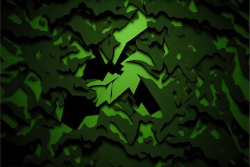  a green camouflage background with a black arrow on it's left side and a black arrow on the right side of the image, and a green background with a black arrow on the right side., generative ai