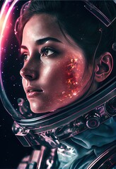 Wall Mural - portrait of an astronaut in a spacesuit. high-tech astronaut from the future. the concept of space t