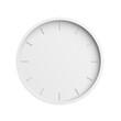 © MP - White clock without hands isolated on white background. Minimalism. 3d illustration.