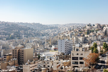 Wall Mural - Amman cityscape, seen from the citadel in Amman. 