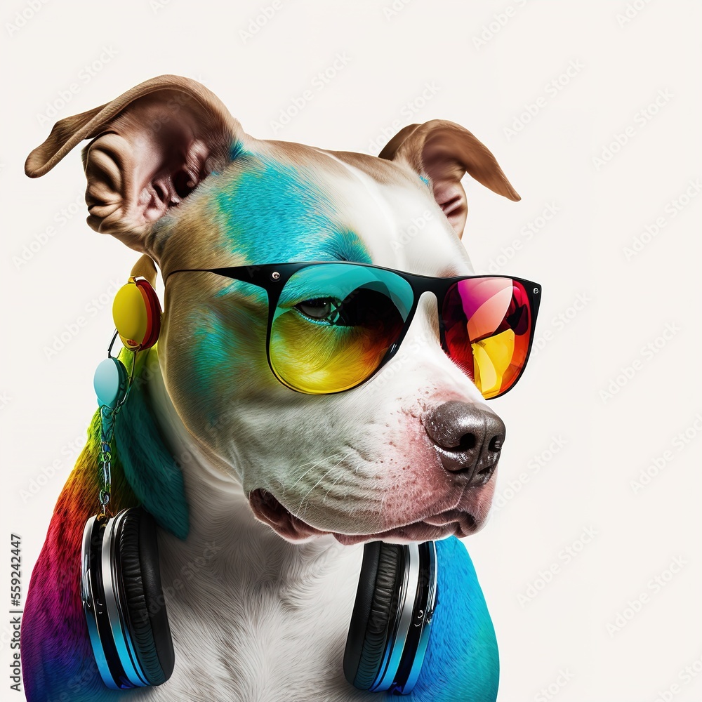 Throw Back Pitbull with Sunglasses Headphones iPhone 5/5s/Se, 6/6s, 6/6s Plus Case