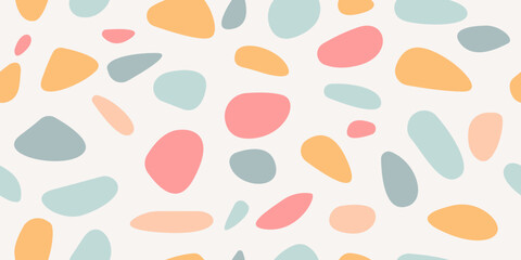 Leinwandbilder - Colorful and casual stones pattern. Texture multicolored for print and stylish illustration. Seamless vector stones pattern.
