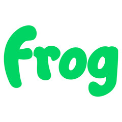 Wall Mural - Frog Animal Name Lettering Concept on Transparent Background