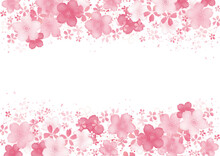 桜の可愛い水彩背景