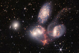Fototapeta Sypialnia - Cosmos, An enormous mosaic of Stephan’s Quintet from NASA’s James Webb Space Telescope