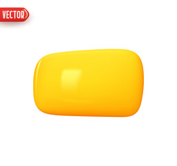 Wall Mural - dialogue bubble. social dialogue box yellow color. realistic 3d design in cartoon style. icon isolat
