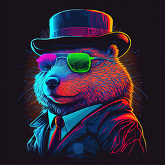 Canvas Print - bear in a hat