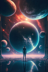 Wall Mural - alien in space