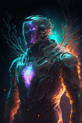 Sticker - alien in the space
