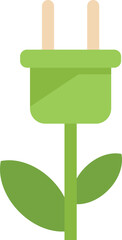 Wall Mural - Eco plant plug icon flat vector. Clean power. Health recycle isolated