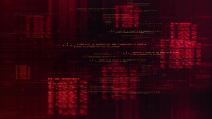 Poster - Futuristic abstract de-focus data matrix, meta, metaverse, telemetry and encrypt numbers display with particles simulation in cyber space environment for head up display background