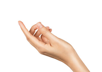 Wall Mural - hand pointing at screen on background. png format file.