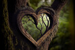 Heart symbol on the tree