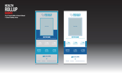 Naklejka na meble health vector roll up banner design for doctor medical medicine company use
