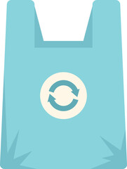 Poster - Recycle bag icon flat vector. Eco waste. Biodegradable plastic isolated