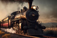 Good Old Steam Train Locomotive